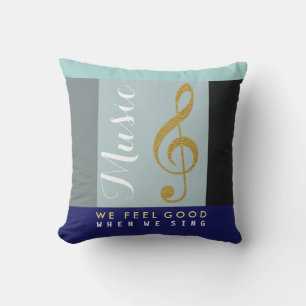 golden treble clef note, prachtige muziek buitenkussen