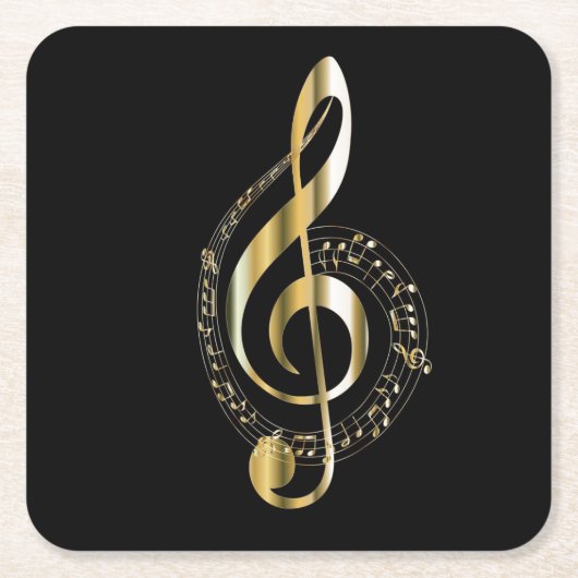 Golden Treble Clef Onderzetter (Voorkant)