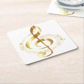 Golden Treble Clef Onderzetter (Schuin)