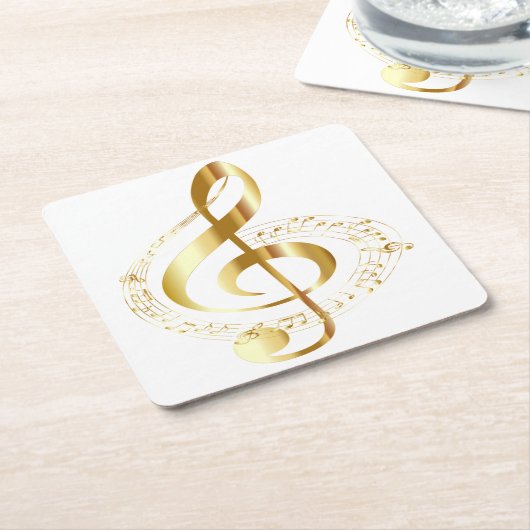 Golden Treble Clef Onderzetter (Schuin)