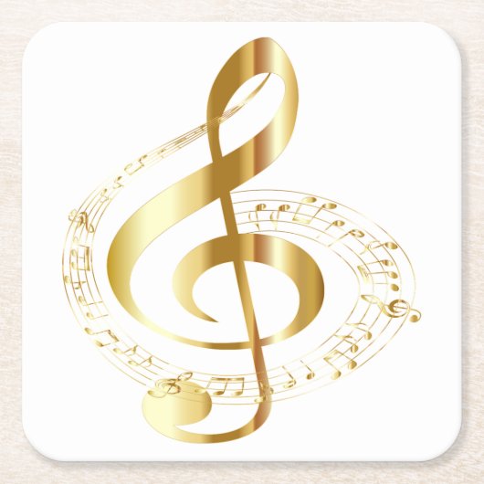 Golden Treble Clef Onderzetter (Voorkant)