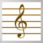 Golden Treble Clef Poster (Voorkant)