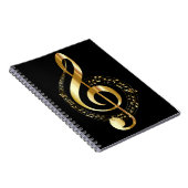 Golden Treble Clef Spiral Notitieboek (Rechterzijde)
