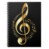 Golden Treble Clef Spiral Notitieboek (Voorkant)