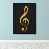 golden treble scous musical note canvas afdruk (Insitu (Houten vloer))
