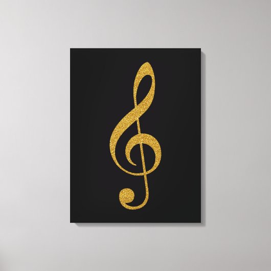 golden treble scous musical note canvas afdruk (Voorkant)