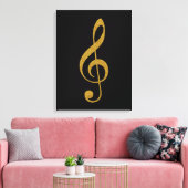 golden treble scous musical note canvas afdruk (Insitu (Woonkamer))