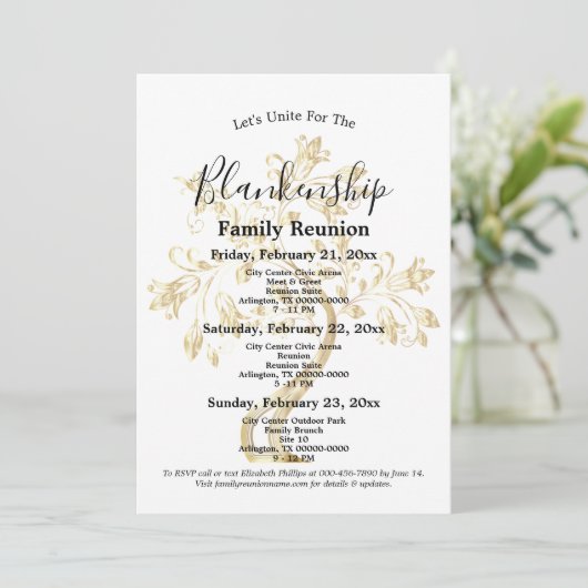 Golden Tree 3-daagse familiereünie bij elkaar Kaart (Staand voorkant)