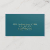 Golden Tree Branch op Blauwgroen Visitekaartje (Achterkant)