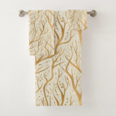 Golden Tree Branches - achtergrondkleur wijzigen Bad Handdoek (Insitu)
