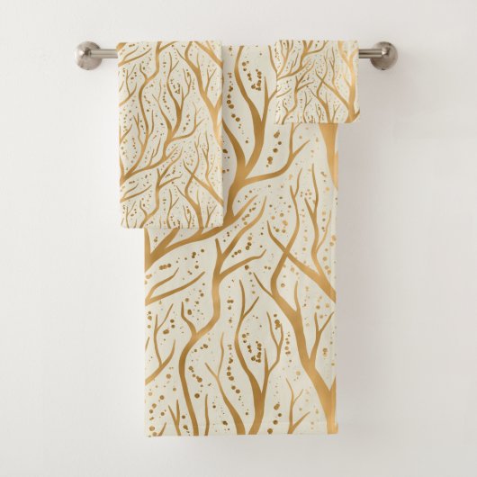 Golden Tree Branches - achtergrondkleur wijzigen Bad Handdoek (Insitu)