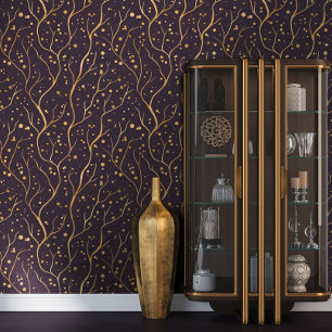 Golden Tree Branches - achtergrondkleur wijzigen Behang