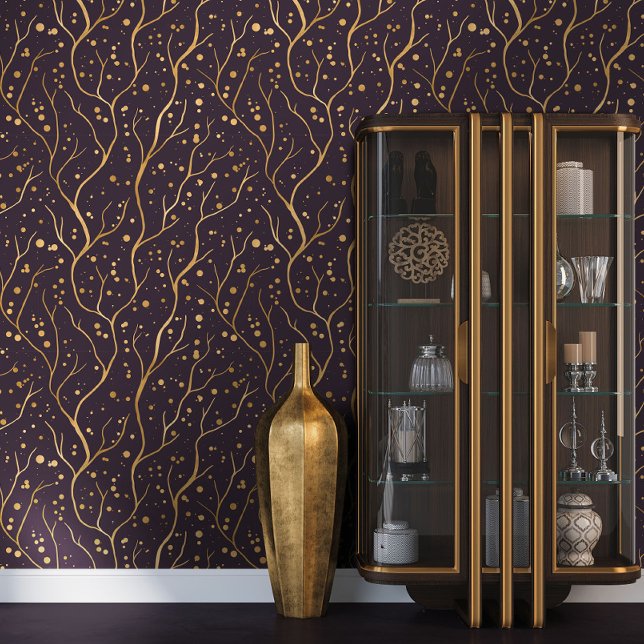 Golden Tree Branches - achtergrondkleur wijzigen Behang (Creator heeft geüpload)