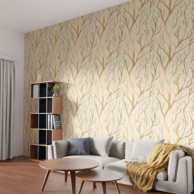 Golden Tree Branches - achtergrondkleur wijzigen Behang (Creator heeft geüpload)