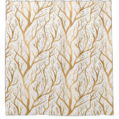 Golden Tree Branches - achtergrondkleur wijzigen Douchegordijn (Voorkant)
