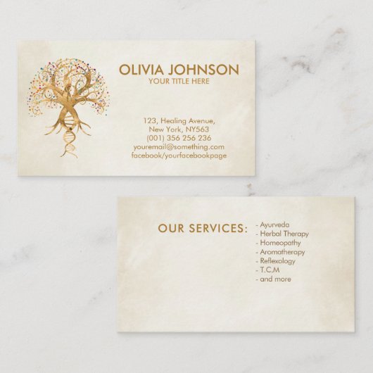 Golden Tree - Evolutie-DNA Visitekaartje (Voorkant / Achterkant)