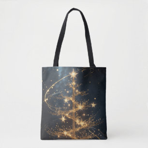 Golden Tree Glam Holiday Tote Bag