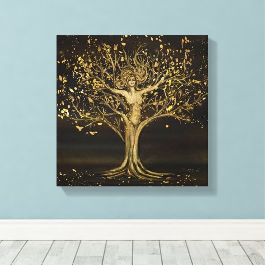 Golden Tree Goddess Canvas Afdruk (Insitu (Houten vloer))