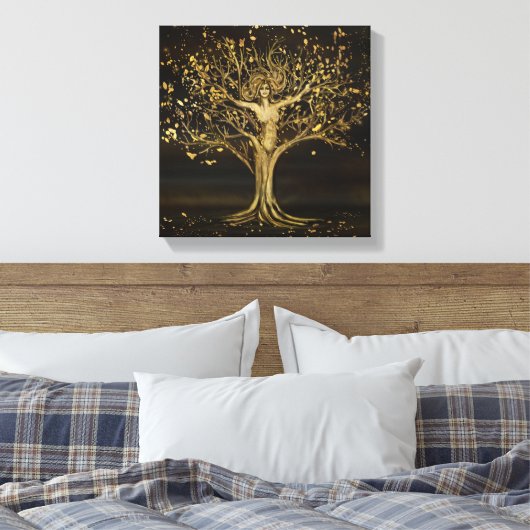Golden Tree Goddess Canvas Afdruk (Insitu (Slaapkamer))