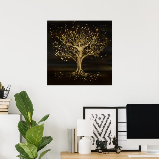 Golden Tree Goddess Poster (Thuiskantoor)