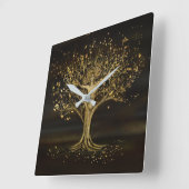 Golden Tree Goddess Vierkante Klok (Hoek)