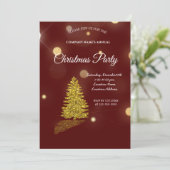 Golden tree, gouden rendieren en Santa Claus Invi Kaart (Staand voorkant)