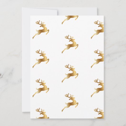 Golden tree, gouden rendieren en Santa Claus Invi Kaart (Achterkant)