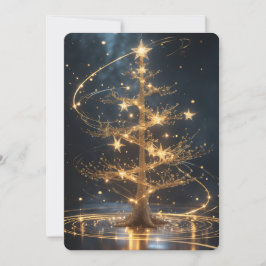 Golden Tree Holiday Greeting Card Feestdagenkaart