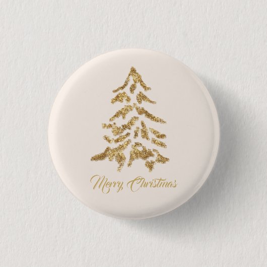 Golden Tree kerst Ronde Button 3,2 Cm (Voorkant)