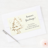Golden Tree Kerstmis Rechthoekig Gift Label (Envelop)