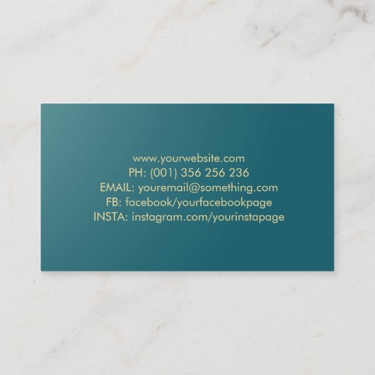 Golden Tree - kleurrijk platform op Ming Green Visitekaartje (Achterkant)