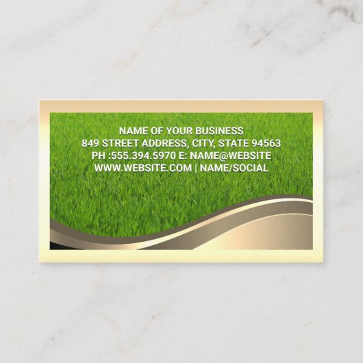 Golden Tree Logo | Gras | Goud Lijst Visitekaartje (Achterkant)