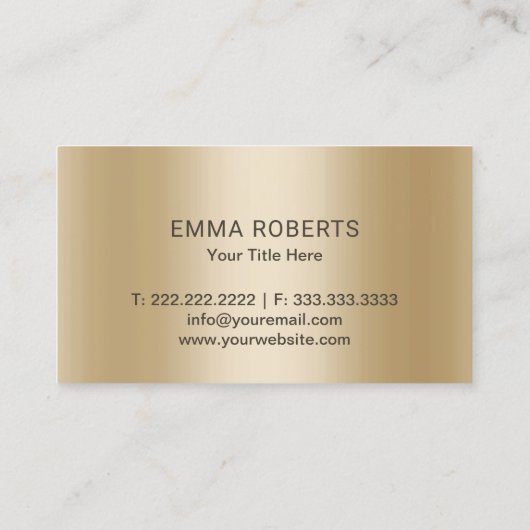 Golden Tree Logo Modern Gold Foil Visitekaartje (Achterkant)