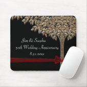 Golden Tree met rood lint en koolstof Muismat (Met muis)