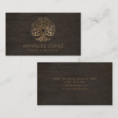 Golden Tree met Triquetra op hout Visitekaartje (Voorkant / Achterkant)