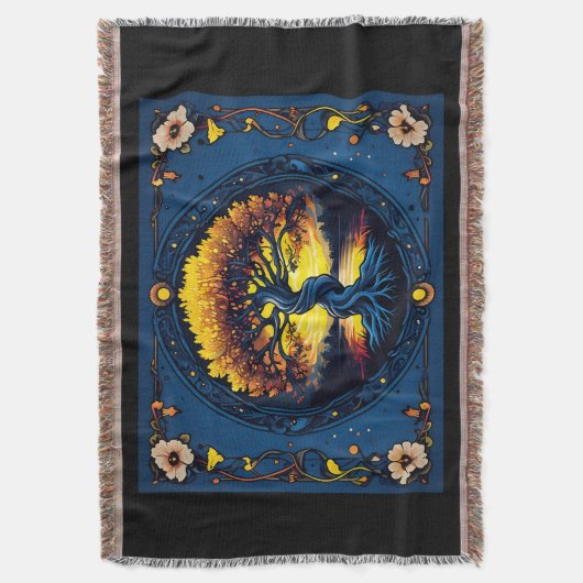 Golden Tree of Balance Deken (Voorkant Verticaal)