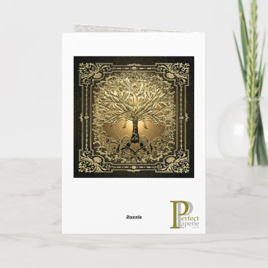 Golden Tree of Life Graphic Arts Kaart (Achterkant)