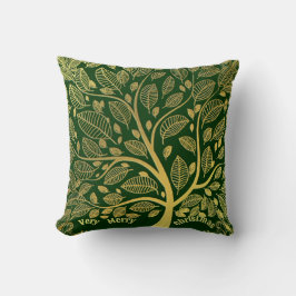 Golden Tree of Life Greenery Foliage Green Stylish Kussen