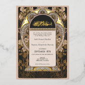  Golden Tree of Life Islamitische bruiloft Folie Uitnodiging (Voorkant)