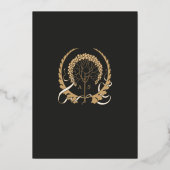  Golden Tree of Life Islamitische bruiloft Folie Uitnodiging (Achterkant)