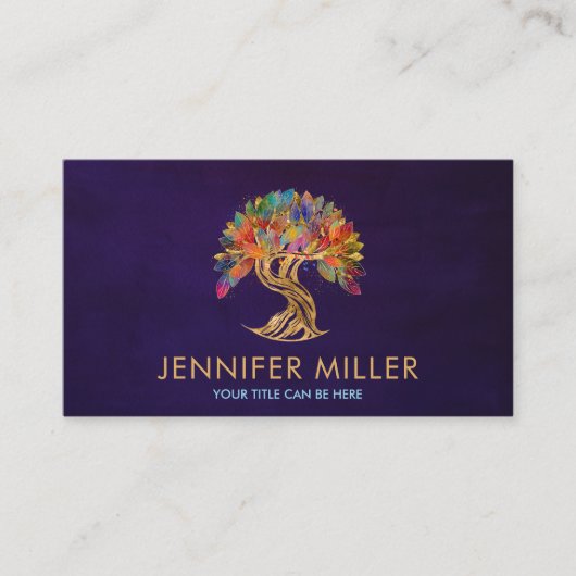 Golden Tree of Life - kleurrijk gebladerte Visitekaartje (Voorkant)