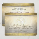 Golden Tree of Life Memorial Service Invitation Kaart (Voorkant / Achterkant)