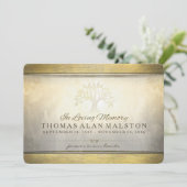 Golden Tree of Life Memorial Service Invitation Kaart (Staand voorkant)