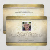 Golden Tree of Life Memorial Service Photo Invite Kaart (Voorkant / Achterkant)