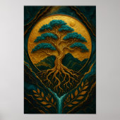 Golden Tree of Life Mystieke Natuur Poster (Voorkant)