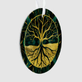 Golden Tree of Life Yggdrasil op Malachite Ornament (voorkant)