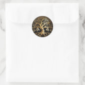 Golden Tree of Life Yggdrasil Ronde Sticker (Tas)