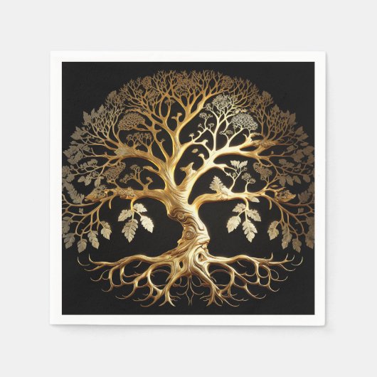 Golden Tree of Life Yggdrasil Servet (Voorkant)