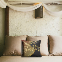 Golden Tree op Black Brown en Olive Green Kussen