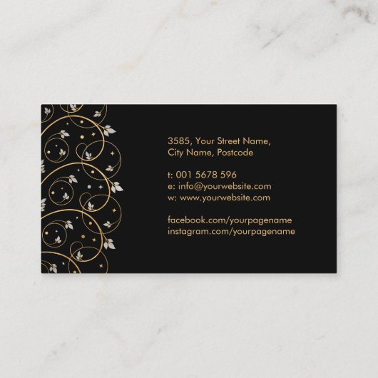 Golden Tree - Pearl-bladeren Visitekaartje (Achterkant)